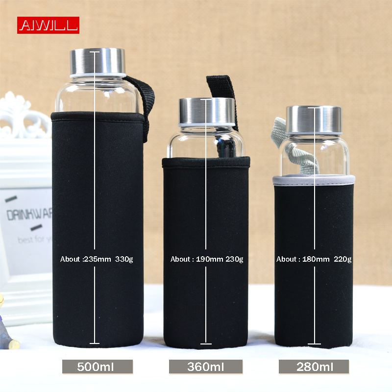 AIWILL botol air kaca untuk ol - Outdoor Sport Glass Water Bottle ulasan dan harga