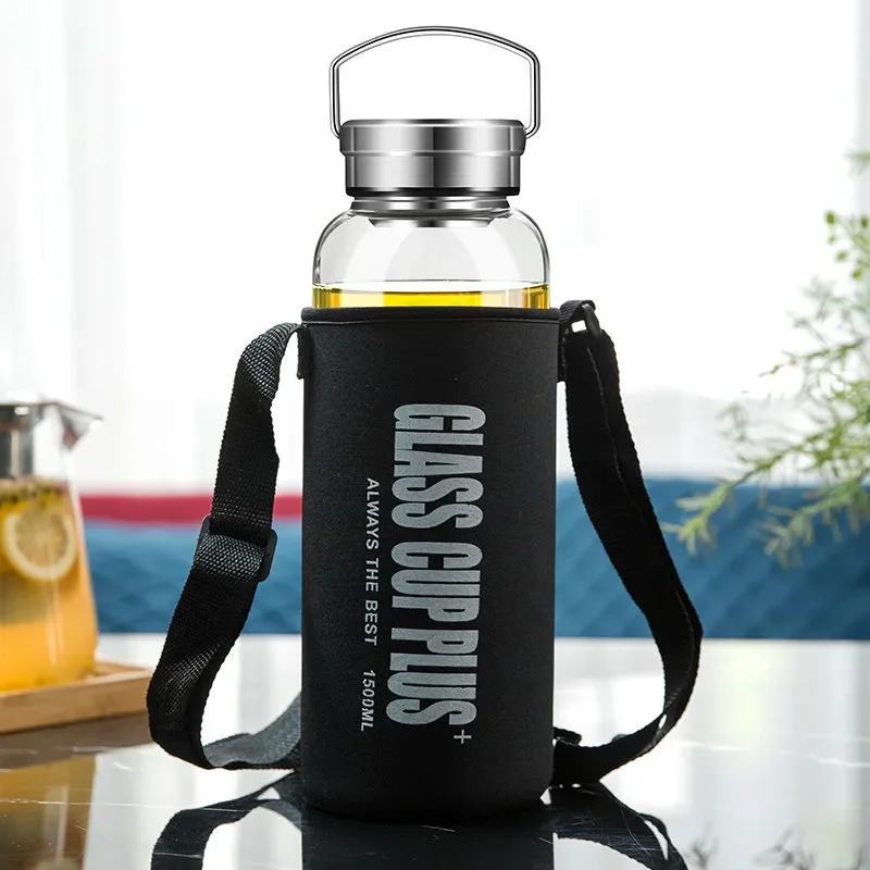 Botol Air Kaca 2L dengan Tali, - Outdoor Sport Glass Water Bottle ulasan dan harga
