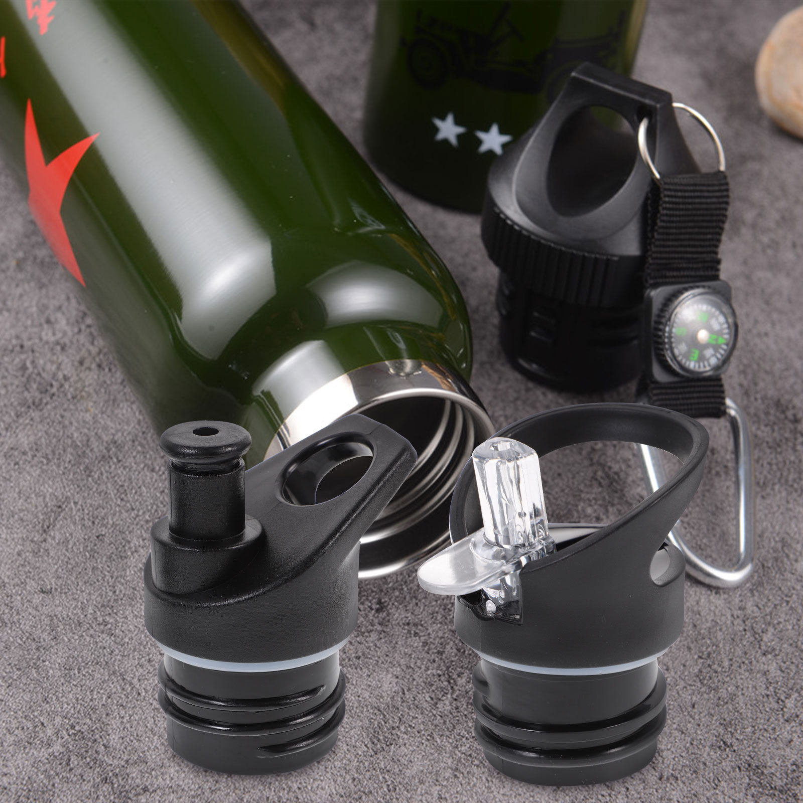 2 buah penutup nosel penyedot, - Outdoor Sport Glass Water Bottle ulasan dan harga